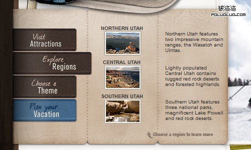 Utah-travel-navigation in Showcase Of Modern Navigation Design    Trends